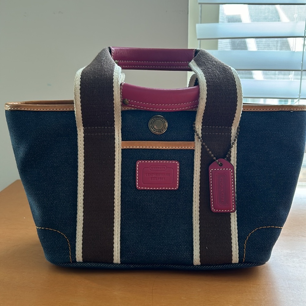 Coach Hamptons mini denim tote